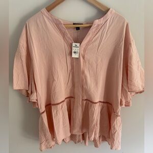 NWT Express Light Pink Peplum Blouse
